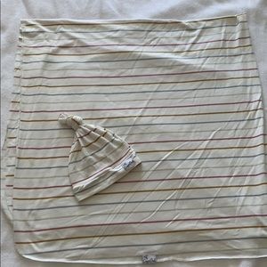 Copper pearl swaddle and hat set